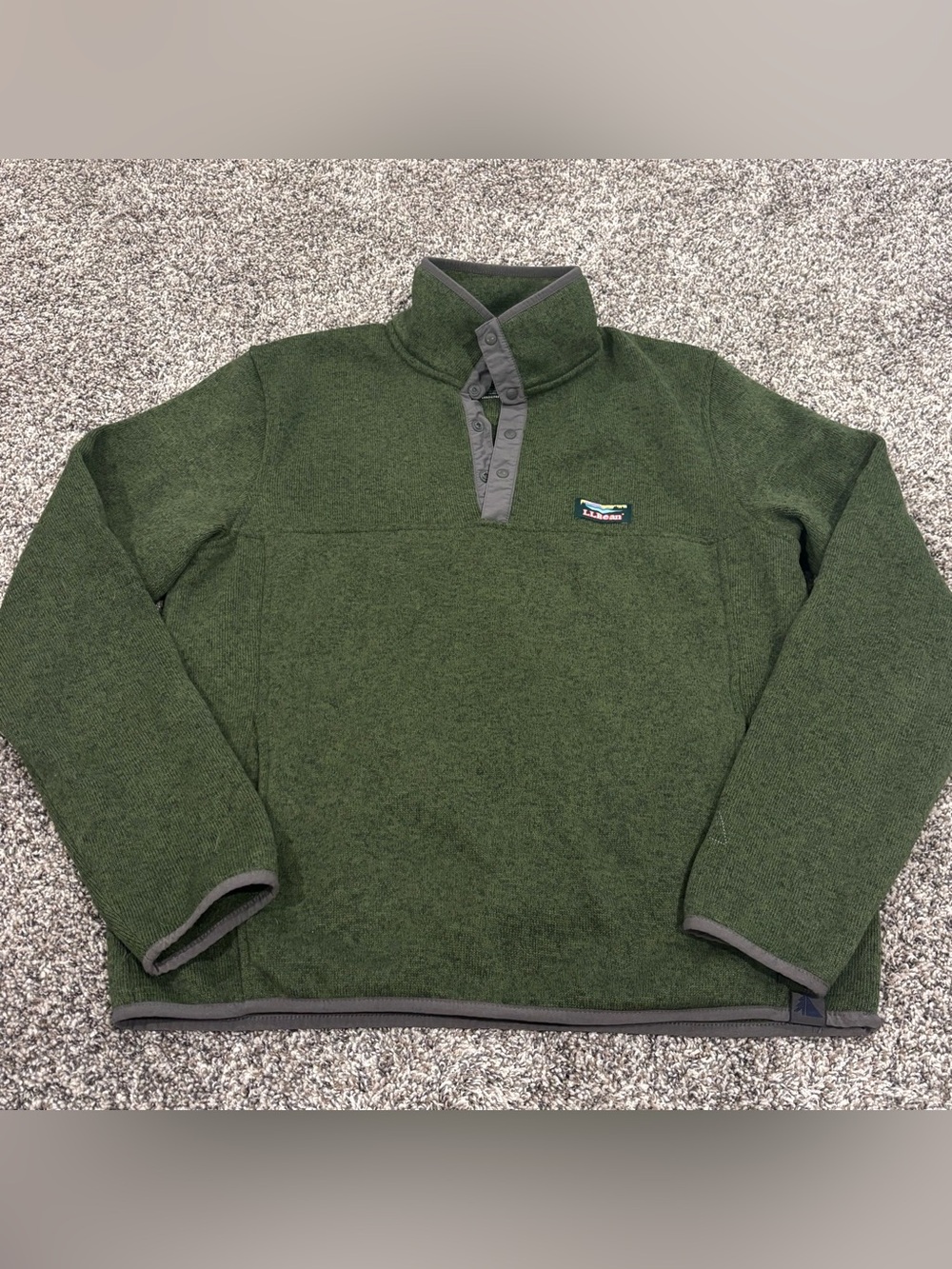 L.L. Bean Olive Green sweater fleece pullover